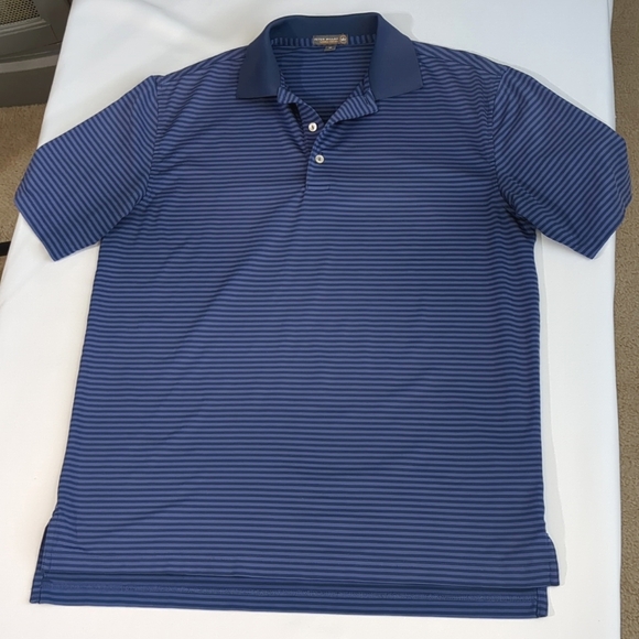 Peter Millar Summer Comfort Striped Golf Polo 4 Way Stretch Shirt Sz M - Picture 3 of 8